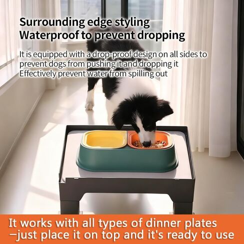 حامل تغذية الحيوانات الأليفة ذو حصيرة الدياتوميت - متوافق مع معظم أوعية الكلاب والمغذيات الأوتوماتيكية، ومحطة طعام مرتفعة مع أقدام مضادة للانزلاق وارتفاع قابل للتعديل يمتص الانسكابات للحفاظ على منطقة الوعاء نظيفة in Kuwait