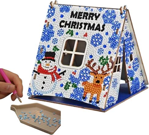 Party Ready 3D Diamond Painting Tent Craft Kit with LED Lights – Full Drill Crystal Mosaic Wood Puzzle, DIY Holiday Decorative Art for Home Display (Starry Night) in Saudi Arabia