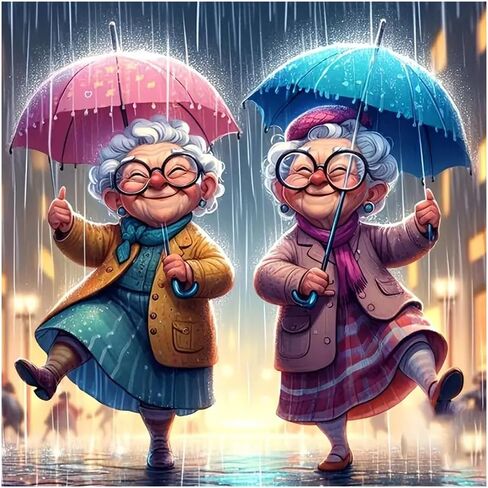 SJUTOUCI Joyful Old Couple Diamond Painting Kits for Adults, Diamond Art Kits for Beginners, 5D Round Diamond Dots Gem Art Craft for Home Wall Decor 12x12 inch in Saudi Arabia