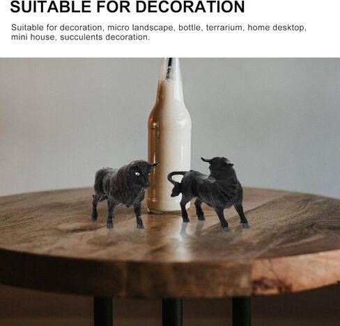 Zerodeko 4pcs Simulation Model Bull Statue Cake Decorations Mini Cow Tiny Home Farm Toys Cow Figures Toddler Toy Cake Toppers Toys for Wild Farm Animal Cake Toy Gift Plastic Child Small in Saudi Arabia