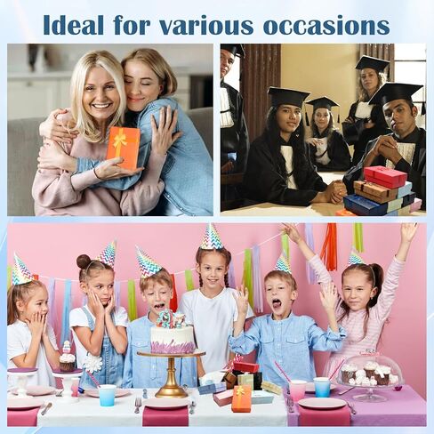 TANEMUDO 200 Pcs Jewelry Gift Boxes Set with Ribbon Bowknot 10 Colors Empty Small Gift Cardboard Boxes for Anniversaries, Weddings, Birthdays in Saudi Arabia