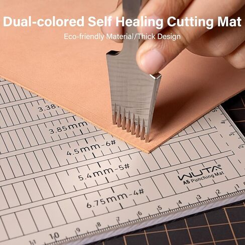 WUTA 8mm Thicken Cutting Mat Self Healing Cutting Mat, A5 Punching Board, Engraving Pad, Carving Knife Plate DIY Leather Craft Tools for Handcraft Project (8.6x5.9inch) in Saudi Arabia