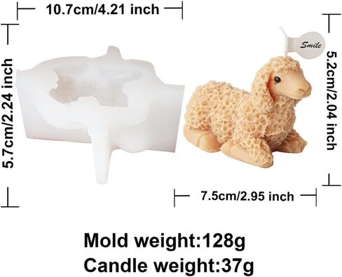 Silicone Candle Mold Little Sheep Shaped Mould Animal Home Decorations Handmade for Pet Owners in Saudi Arabia
