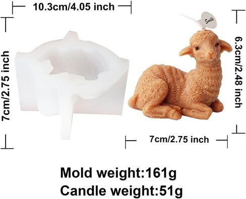 Silicone Candle Mold Little Sheep Shaped Mould Animal Home Decorations Handmade for Pet Owners in Saudi Arabia