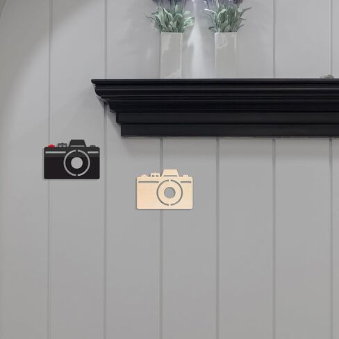 Camera Shape Wood Craft Cutout Wall Art Unfinished Ornaments for Craft Present Tags Photography Studio Door Hanger Home Party Decoration 20 Pcs in Saudi Arabia