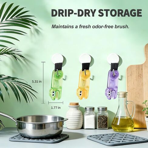 3 in 1 Cup Lid Gap Cleaning Brush Set, 3PCS Multifunctional Bottle Cleaning Brush, Cup Lid Gap Bottle Cleaner Home Kitchen Brush Tools Multicolor in Kuwait