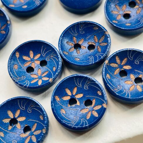 Blue Printed Craft Buttons 20pcs in Bulk Navy Blue Button for Crafts for DIY Crafting Sewing Decorations in Saudi Arabia