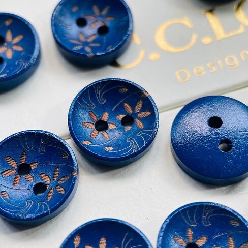 Blue Printed Craft Buttons 20pcs in Bulk Navy Blue Button for Crafts for DIY Crafting Sewing Decorations in Saudi Arabia