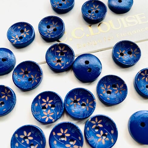 Blue Printed Craft Buttons 20pcs in Bulk Navy Blue Button for Crafts for DIY Crafting Sewing Decorations in Saudi Arabia