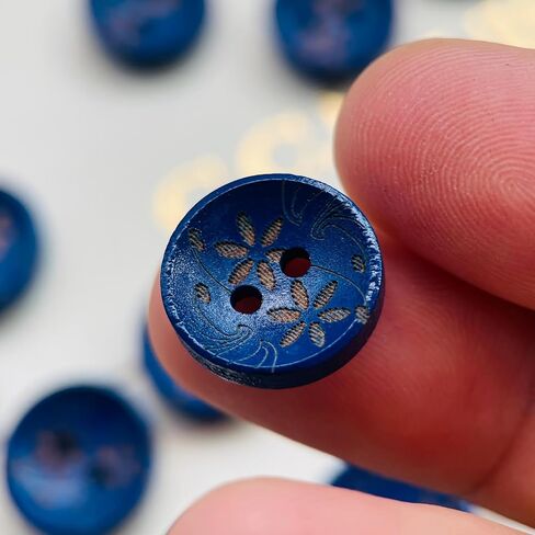 Blue Printed Craft Buttons 20pcs in Bulk Navy Blue Button for Crafts for DIY Crafting Sewing Decorations in Saudi Arabia