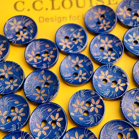 Blue Printed Craft Buttons 20pcs in Bulk Navy Blue Button for Crafts for DIY Crafting Sewing Decorations in Saudi Arabia