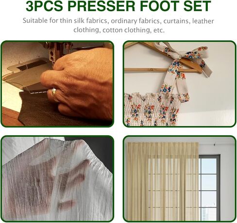 3 قطع من قدم الضغط الدوارة الضيقة، قدم ضغط دوارة Tef-lon لعجلة ماكينة الخياطة الصناعية بإبرة واحدة (أحمر، أصفر، أزرق) in Kuwait