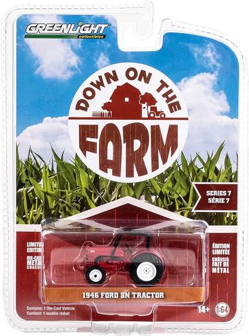 1946 8N Tractor Red with Black Canopy Down on The Farm Series 7 1/64 Diecast Model by Greenlight 48070 B in Saudi Arabia