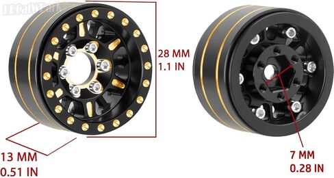إطارات عجلات Beadlock 1.0 بوصة لسيارة RC الزاحفة 1/18 TRX4M، 1/24 SCX24، حافة عجلات Beadlock 1.0 نحاسية RC، إطارات عجلة سداسية 7 مم حلقات نحاسية حافة طبق عميقة، 4 قطع in Saudi Arabia