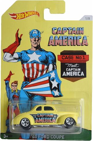 Hot Wheels '40 Ford Coupe, [Yellow] Captain America 1/8 in Saudi Arabia