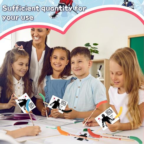 36 Set Valentines Day Gifts Hockey Party Favors Bulk Hockey Pencils and Erasers Includes Hockey Pencils Hockey Stickers Hockey Cards Packaging Gift Bags Hockey Fans Sports Fans Party Prize Gifts in Saudi Arabia