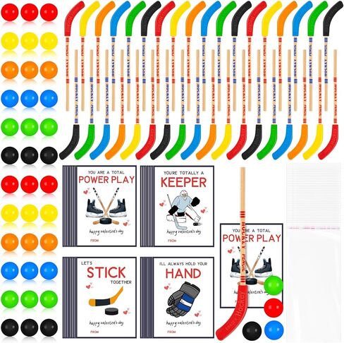 36 Set Valentines Day Gifts Hockey Party Favors Bulk Hockey Pencils and Erasers Includes Hockey Pencils Hockey Stickers Hockey Cards Packaging Gift Bags Hockey Fans Sports Fans Party Prize Gifts in Saudi Arabia