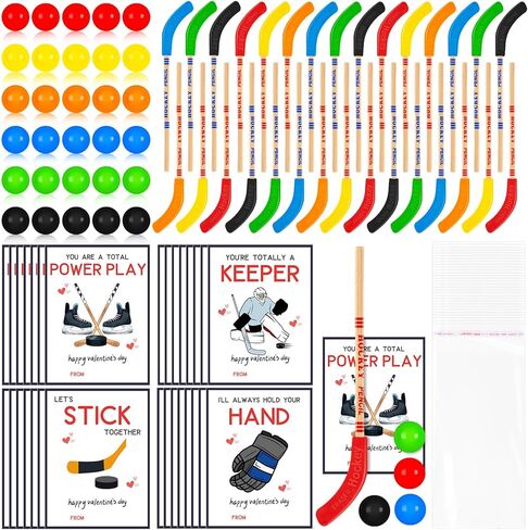 36 Set Valentines Day Gifts Hockey Party Favors Bulk Hockey Pencils and Erasers Includes Hockey Pencils Hockey Stickers Hockey Cards Packaging Gift Bags Hockey Fans Sports Fans Party Prize Gifts in Saudi Arabia