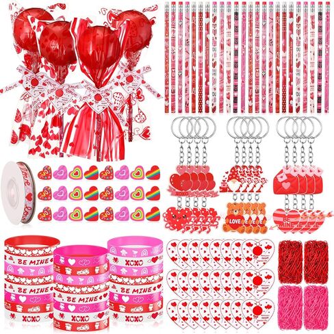 Tinlade 173 Pcs Valentines Classroom Gifts, Valentine for Class Valentines Day Lollipop Gifts Bulk Valentine Gift for Kid Classroom School Valentine's Party Favors Goodie Bags Exchange Treats, 24 Set in Saudi Arabia