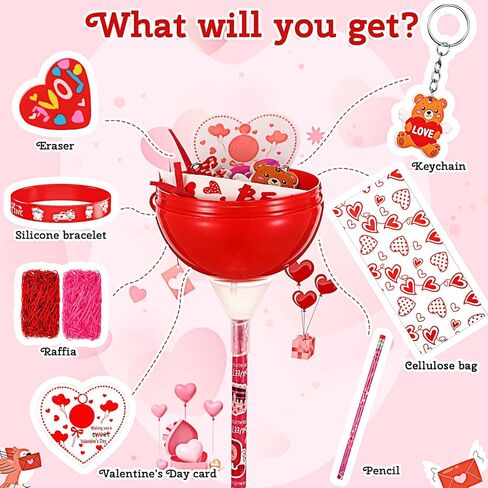 Tinlade 173 Pcs Valentines Classroom Gifts, Valentine for Class Valentines Day Lollipop Gifts Bulk Valentine Gift for Kid Classroom School Valentine's Party Favors Goodie Bags Exchange Treats, 24 Set in Saudi Arabia