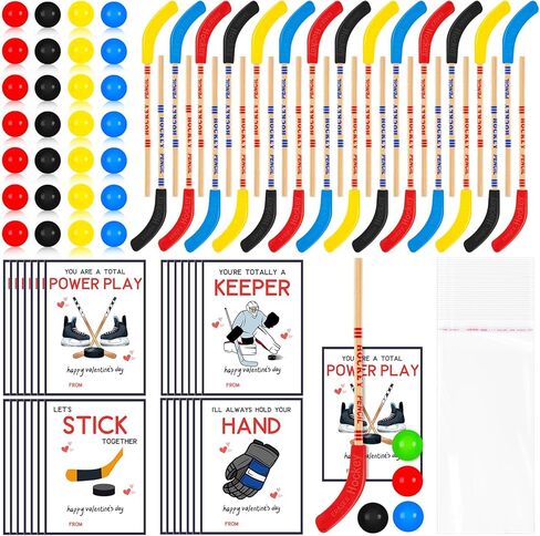 36 Set Valentines Day Gifts Hockey Party Favors Bulk Hockey Pencils and Erasers Includes Hockey Pencils Hockey Stickers Hockey Cards Packaging Gift Bags Hockey Fans Sports Fans Party Prize Gifts in Saudi Arabia