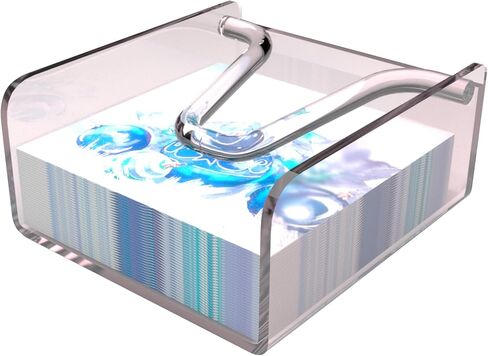 Clear Acrylic Napkin Holder Cocktail Napkin Holders with Weight Arm, 6.5"x6.5" Acrylic Luncheon Napkin Holder for Kitchen Counter, Dining Table, Bathroom Vanity(1pc) in Saudi Arabia