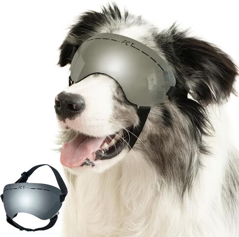 Dog Goggles UV400 Protection,Ski Goggles for Large Breeds with Adjustable Strap, Dog Sunglasses with Comfort-Focused Frameless Design - UV-Resistant/Windproof/Snowproof for Running,Cycling (Blue) in Saudi Arabia