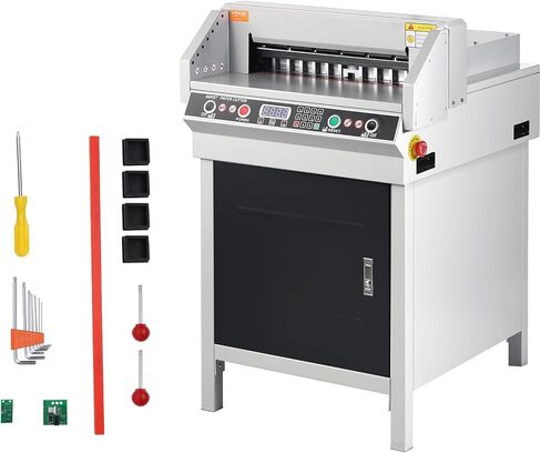 VEVOR Electric Hydraulic Paper Cutter, Heavy Duty Paper Cutter Machine, 1.57 in / 40 mm Cutting Thickness, 18 in / 457.2 mm Cutting Width, Industrial Paper Trimmer with Button Control in Saudi Arabia