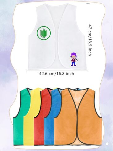 12 Pcs Kids Unfinished Dress Up Vest Children Blank DIY Career Role Play Vest Cosplay Costume Bulk for Boys Girls Halloween Pretend Play Paint Party,6 Colors in Saudi Arabia