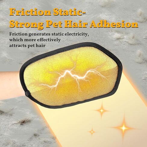Pet Hair Removal Gloves, Reusable Electrostatic Grooming Mitt for Dogs & Cats, Effective Fur Remover for Furniture, Carpet, Clothing, Car Seats,1 Pack in Kuwait