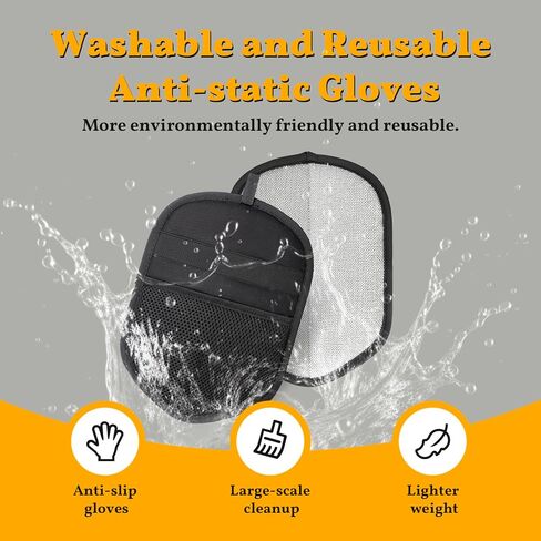 Pet Hair Removal Gloves, Reusable Electrostatic Grooming Mitt for Dogs & Cats, Effective Fur Remover for Furniture, Carpet, Clothing, Car Seats,1 Pack in Kuwait