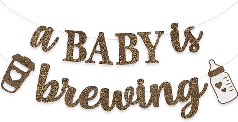 Coffee Theme Love Is Brewing Banner Bridal Shower Party Decoration Glitter Coffee Cup Garland in Saudi Arabia