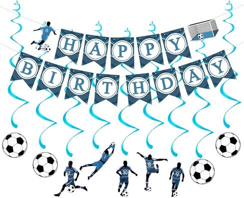 Soccer Birthday Party Decorations Red Soccer Happy Birthday Banner Soccer Happy Birthday Bunting Garland for Kids Hanging Decor for Soccer Theme Birthday Party in Saudi Arabia
