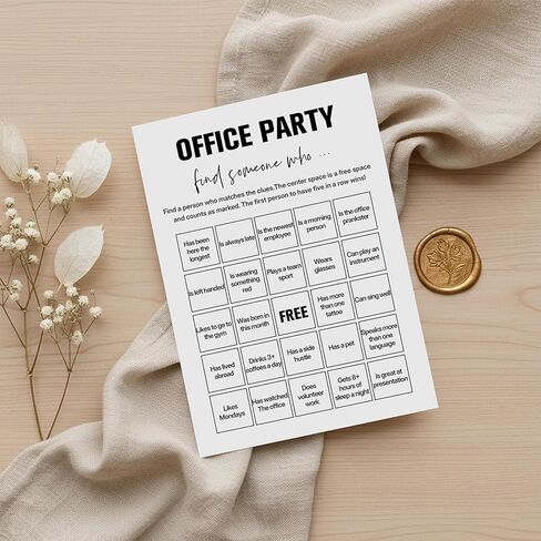 Office Bingo Cards, 25 Unique Randomized 5x7 Sheets, Get to Know You Bingo Game for Adults, Ice Breaker Office Party Games, Team Building Games for Work, High Replay Value - B005 in Saudi Arabia