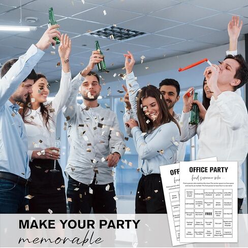 Office Bingo Cards, 25 Unique Randomized 5x7 Sheets, Get to Know You Bingo Game for Adults, Ice Breaker Office Party Games, Team Building Games for Work, High Replay Value - B005 in Saudi Arabia