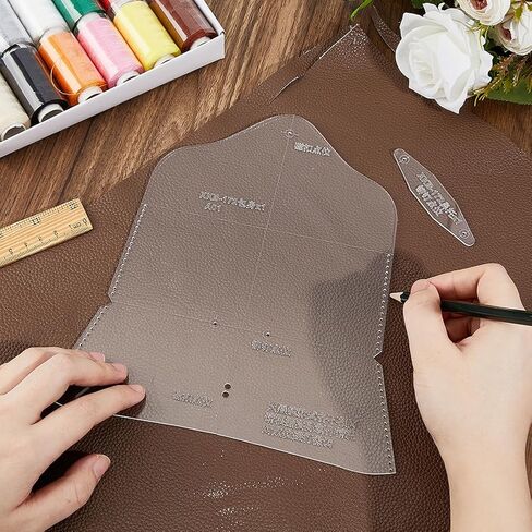 SUPERFINDINGS Eyeglasses Case Acrylic Template Set DIY Leather Craft Acrylic Leather Pattern Stencil Template Leathercraft Accessories 233x212x2mm in Saudi Arabia