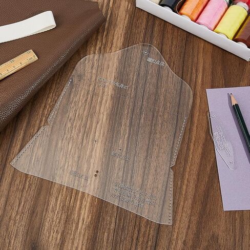 SUPERFINDINGS Eyeglasses Case Acrylic Template Set DIY Leather Craft Acrylic Leather Pattern Stencil Template Leathercraft Accessories 233x212x2mm in Saudi Arabia