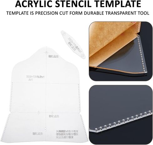 SUPERFINDINGS Eyeglasses Case Acrylic Template Set DIY Leather Craft Acrylic Leather Pattern Stencil Template Leathercraft Accessories 233x212x2mm in Saudi Arabia