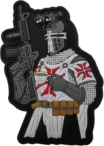 التصحيح التكتيكي Templar Coffee and Crusade PVC - رقعة معنوية مدعومة بخطاف لحاملات الأطباق وحقائب الظهر والعتاد التكتيكي in Kuwait