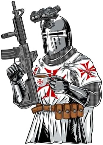 التصحيح التكتيكي Templar Coffee and Crusade PVC - رقعة معنوية مدعومة بخطاف لحاملات الأطباق وحقائب الظهر والعتاد التكتيكي in Kuwait