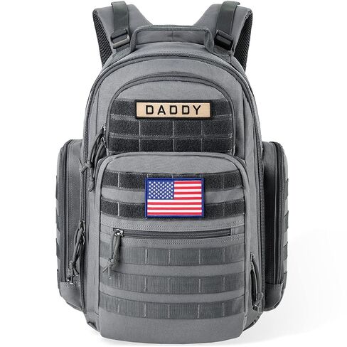 SHARKMOUTH Military Diaper Bag for Men: 100% Confident Carry for Dads | Tactical Masculine Style Dads Proud to Carry - Built Tough for Daily Parenting/Travel/Outdoor Adventures (Black) in Saudi Arabia