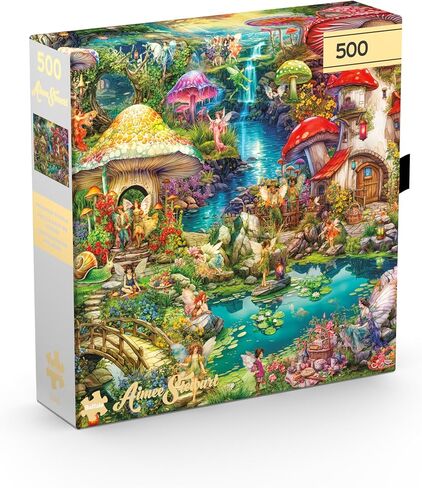 Buffalo Games - Gold - Aimee Stewart - Merry Mushroom Village Picnic - 500 Piece Jigsaw Puzzle for Adults - Challenging Puzzle Perfect for Game Nights in Saudi Arabia