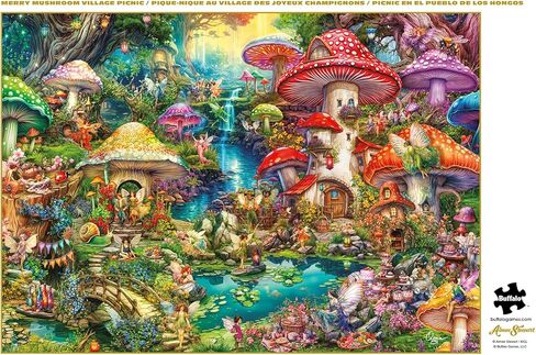 Buffalo Games - Gold - Aimee Stewart - Merry Mushroom Village Picnic - 500 Piece Jigsaw Puzzle for Adults - Challenging Puzzle Perfect for Game Nights in Saudi Arabia