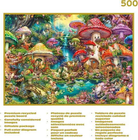 Buffalo Games - Gold - Aimee Stewart - Merry Mushroom Village Picnic - 500 Piece Jigsaw Puzzle for Adults - Challenging Puzzle Perfect for Game Nights in Saudi Arabia