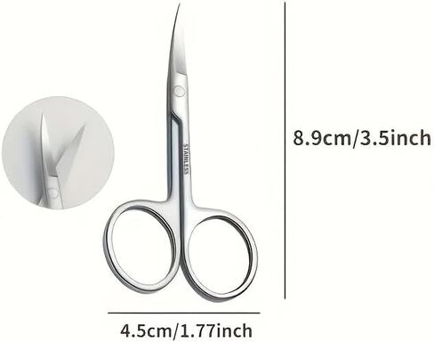 1PC Stainless Steel Precision Nail Scissors for Rust - Resistant Manicure, Silver in Saudi Arabia