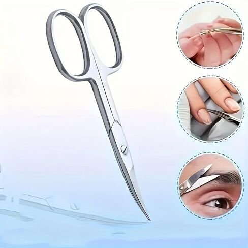 1PC Stainless Steel Precision Nail Scissors for Rust - Resistant Manicure, Silver in Saudi Arabia