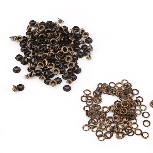 100PCS Metal Eyelets with Washers, Small Grommet Tool Kit, 3 Inner Diameters Leather Craft Accessary Leather Repair Kit for Fabric Textiles Belt Clothes DIY Craft (4mm) in Saudi Arabia
