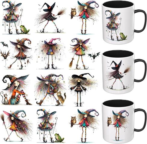 UV DTF Cup Wrap Transfer Stickers, 12 Sheets Quirky Bee Rub On Transfers for Tumblers Glass Cups Mugs Water Bottles in Kuwait