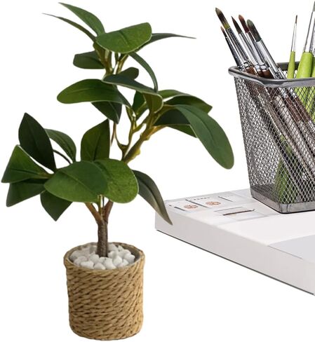Mini Plant - 1:6 Scale Greenery Model Ornament, 5x4cm Mini Potted Plant with Realistic Leaves for Christmas DIY Handicrafts, Resin Miniature with Detailed Design, Desk Shelf Home Windowsill in Saudi Arabia