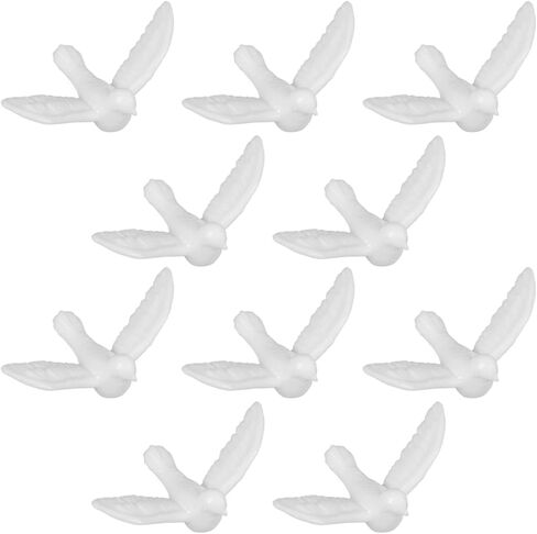 Garneck 10pcs Mini White Pigeon Figurines Dollhouse Tiny Bird Models Ornament Miniature Realistic Resin Animals Sculpture for Cake Topper DIY Micro Landscape Fairy Garden Deocr in Saudi Arabia